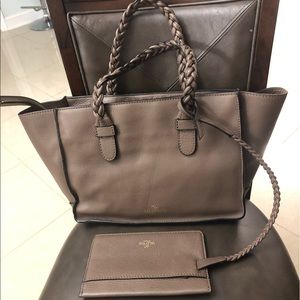VALENTINO Garavani Braided Pebbled Leather TOTE,
